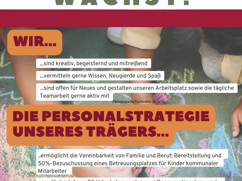 Stellenausschreibung für Kita